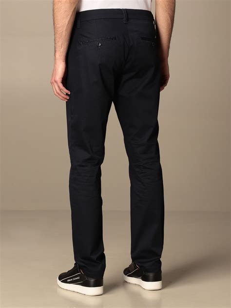 emporio armani cotton chino pants|armani exchange men cropped pants.